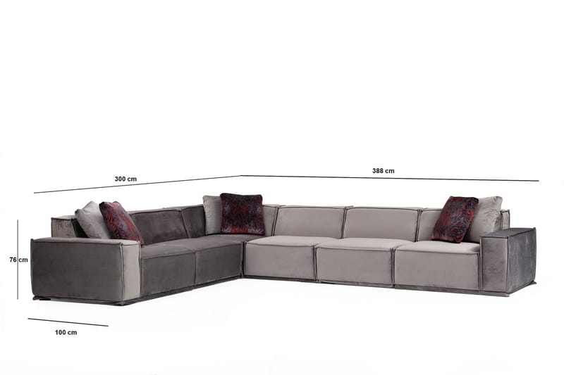 Nightcap Sofa m. Chaiselong 6-Pers. - Grå - Møbler - Sofaer - Hjørnesofa