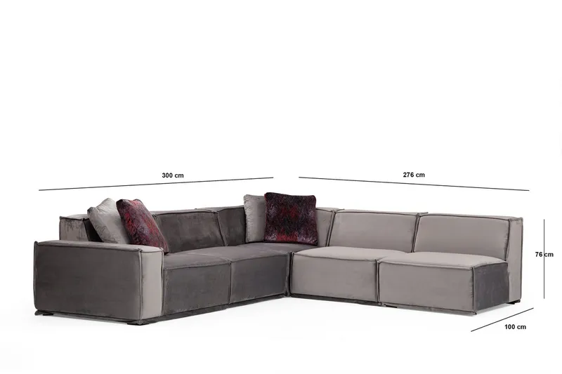 Nightcap Sofa m. Chaiselong 6-Pers. - Grå - Møbler - Sofaer - Hjørnesofa