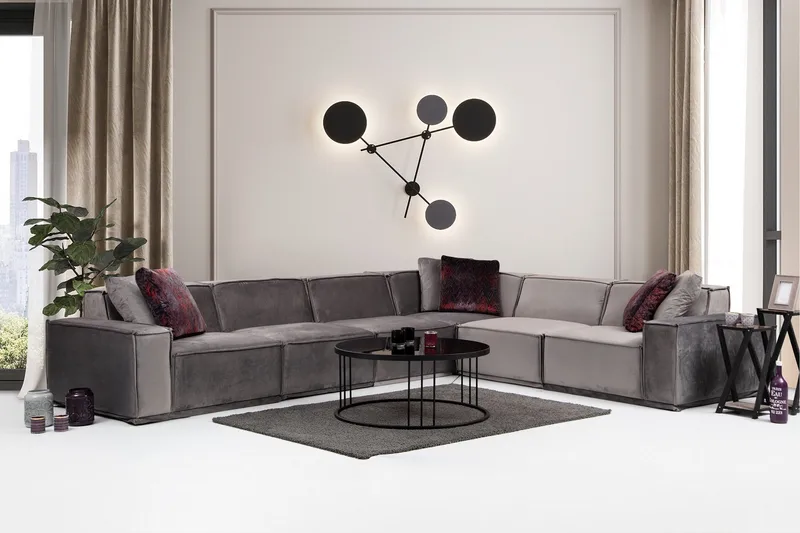 Nightcap Sofa m. Chaiselong 6-Pers. - Grå - Møbler - Sofaer - Hjørnesofa