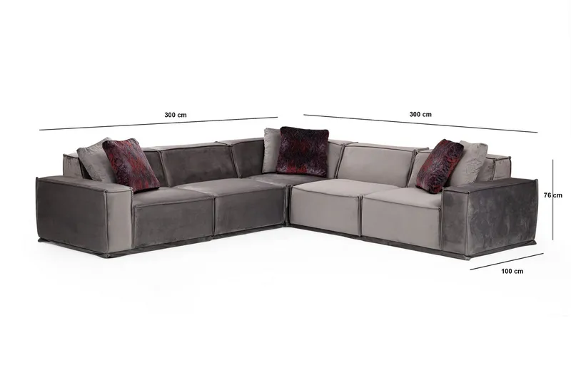 Nightcap Sofa m. Chaiselong 6-Pers. - Grå - Møbler - Sofaer - Hjørnesofa