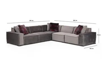Nightcap Sofa m. Chaiselong 6-Pers. - Grå - Møbler - Sofaer - Hjørnesofa