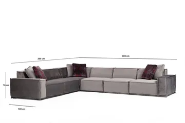 Nightcap Sofa m. Chaiselong 6-Pers. - Grå - Møbler - Sofaer - Hjørnesofa