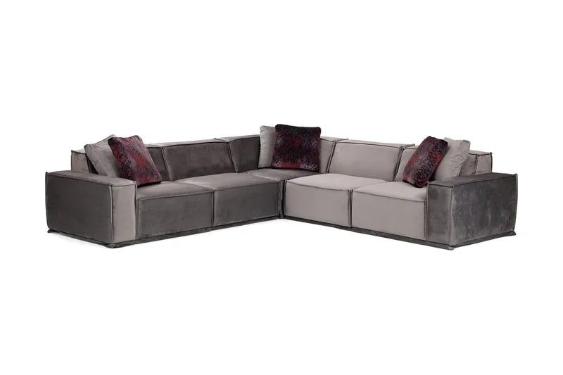 Nightcap Sofa m. Chaiselong 6-Pers., Grå