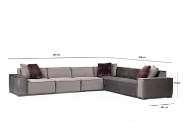 Nightcap Sofa m. Chaiselong 6-Pers. - Grå - Møbler - Sofaer - Hjørnesofa
