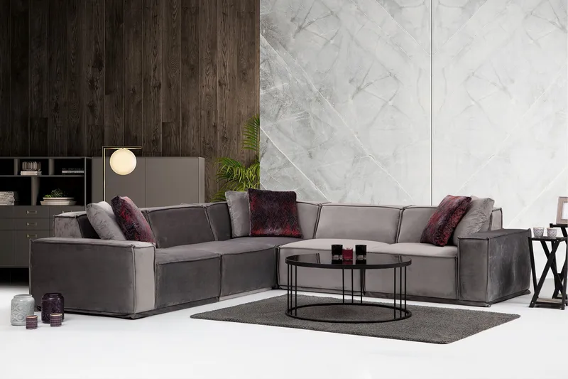 Nightcap Sofa m. Chaiselong 6-Pers. - Grå - Møbler - Sofaer - Hjørnesofa