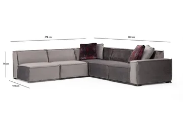 Nightcap Sofa m. Chaiselong 6-Pers. - Grå - Møbler - Sofaer - Hjørnesofa