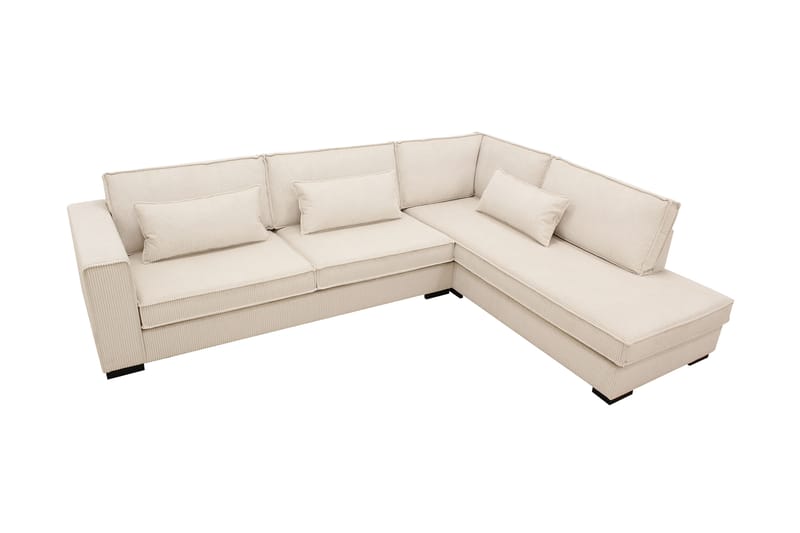 Nova 4-personers Højrevendt L-formet Chaiselongsofa i Manchester - Beige - Møbler - Sofaer - Sofa med chaiselong