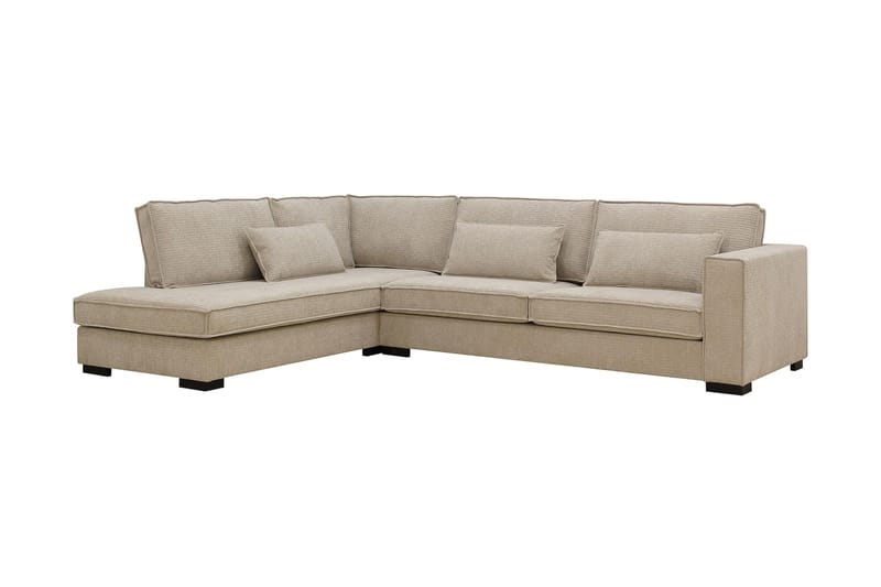 Nova 4-personers Venstrevendt L-formet Chaiselongsofa i Manchester - Beige - Møbler - Sofaer - Sofa med chaiselong