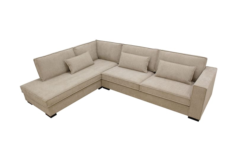 Nova 4-personers Venstrevendt L-formet Chaiselongsofa i Manchester - Beige - Møbler - Sofaer - Sofa med chaiselong