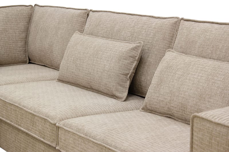 Nova 4-personers Venstrevendt L-formet Chaiselongsofa i Manchester - Beige - Møbler - Sofaer - Sofa med chaiselong