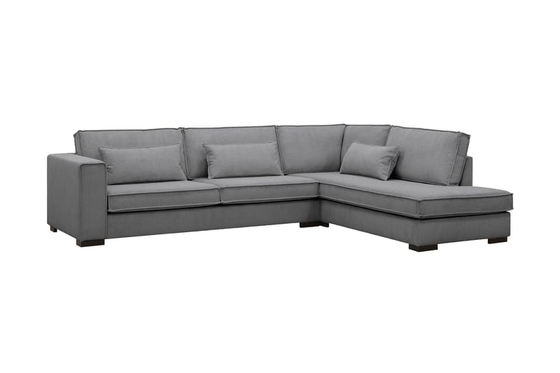 Nova 4-personers Højrevendt L-formet Chaiselongsofa i Manchester - Mørkegrå - Møbler - Sofaer - Sofa med chaiselong