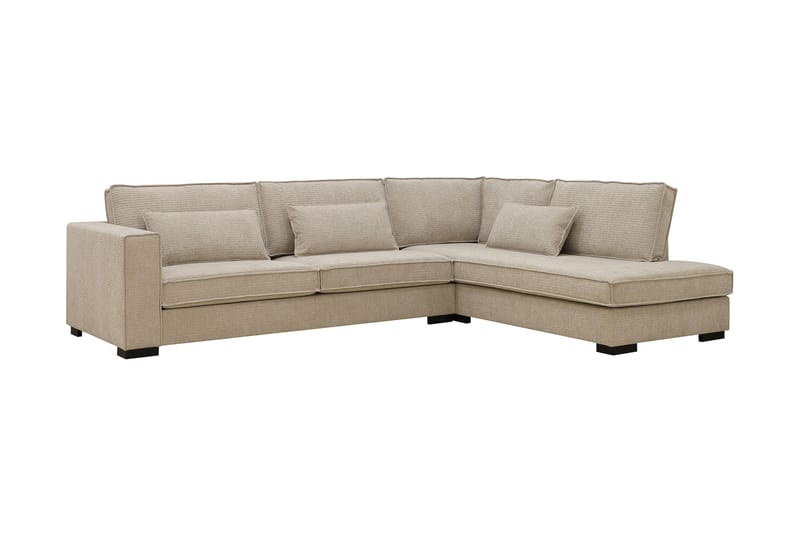 Nova 4-personers Højrevendt L-formet Chaiselongsofa i Manchester - Beige - Møbler - Sofaer - Sofa med chaiselong