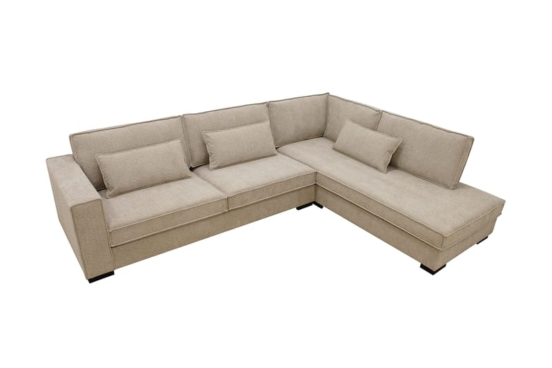 Nova 4-personers Højrevendt L-formet Chaiselongsofa i Manchester - Beige - Møbler - Sofaer - Sofa med chaiselong