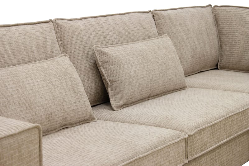 Nova 4-personers Højrevendt L-formet Chaiselongsofa i Manchester - Beige - Møbler - Sofaer - Sofa med chaiselong