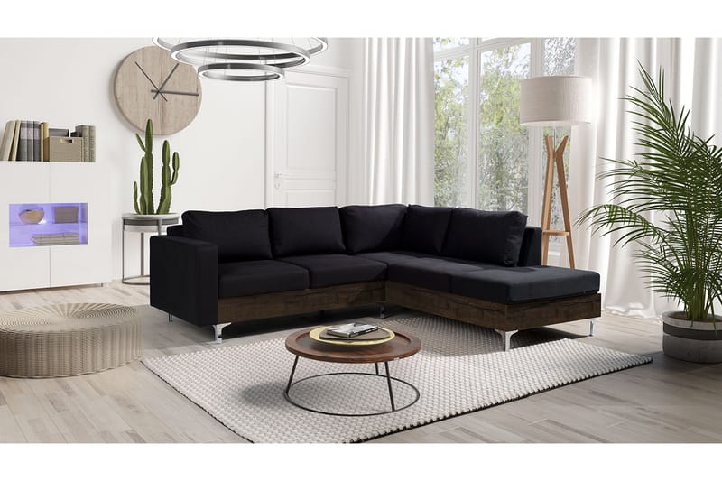 Oberting 3-personers hjørnesofa - Sort - Møbler - Sofaer - Sofa med chaiselong