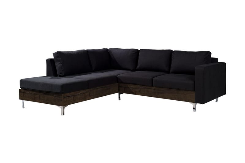 Oberting 3-personers hjørnesofa - Sort - Sofa med chaiselong - 3 personers sofa med chaiselong