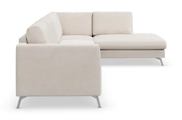 Ocean Lyx 4-personers Højrevendt L-formet Chaiselongsofa i Stof - Beige - Møbler - Sofaer - Sofa med chaiselong