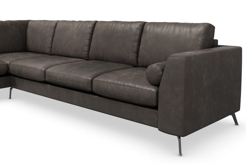 Ocean Lyx 4-pers Sofa med Chaiselong Venstre - Sort/Læder - Sofa med chaiselong