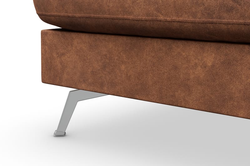 Ocean Lyx 4-personers Venstrevendt L-formet Chaiselongsofa i Kunstlæder - Brun - Møbler - Sofaer - Sofa med chaiselong
