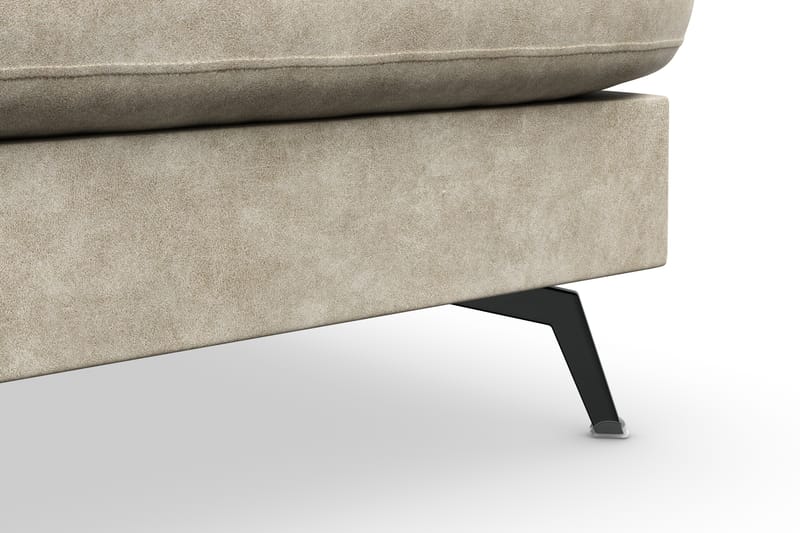 Ocean Lyx 4-pers Sofa med Chaiselong Højre - Beige/Læder - Sofa med chaiselong