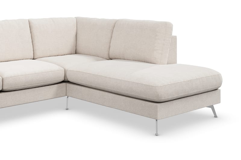 Ocean Lyx 4-personers Højrevendt L-formet Chaiselongsofa i Stof - Beige - Møbler - Sofaer - Sofa med chaiselong