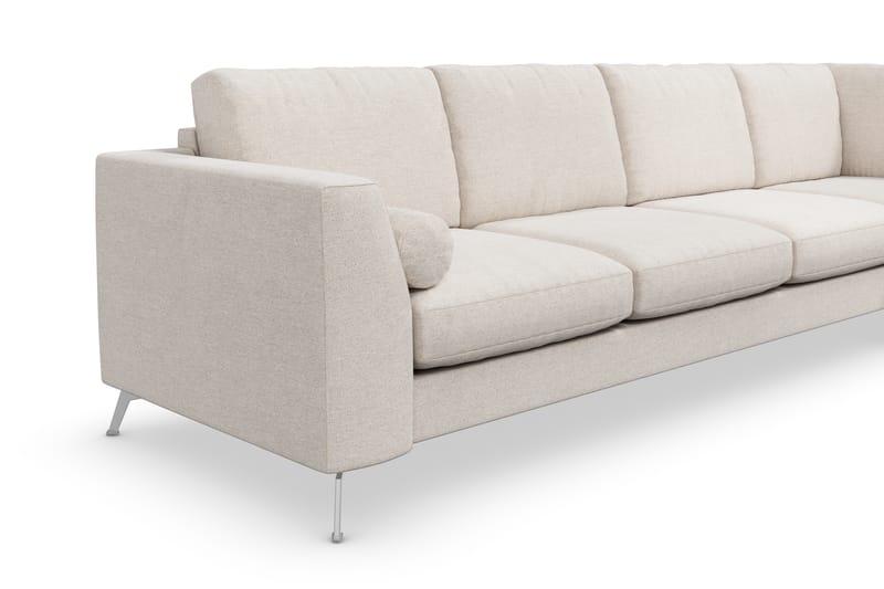 Ocean Lyx 4-personers Højrevendt L-formet Chaiselongsofa i Stof - Beige - Møbler - Sofaer - Sofa med chaiselong