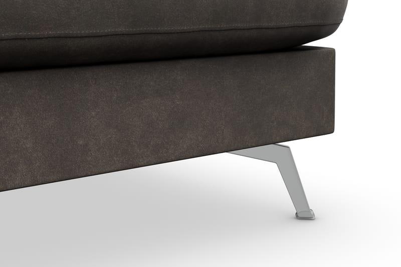 Ocean Lyx 4-personers Højrevendt L-formet Chaiselongsofa i Kunstlæder - Mørkegrå - Møbler - Sofaer - Sofa med chaiselong