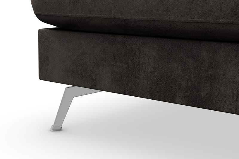 Ocean Lyx 4-personers Venstrevendt L-formet Chaiselongsofa i Fløjl - Mørkegrå - Møbler - Sofaer - Sofa med chaiselong