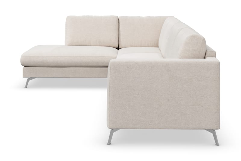 Ocean Lyx 4-personers Venstrevendt L-formet Chaiselongsofa i Stof - Beige - Møbler - Sofaer - Sofa med chaiselong