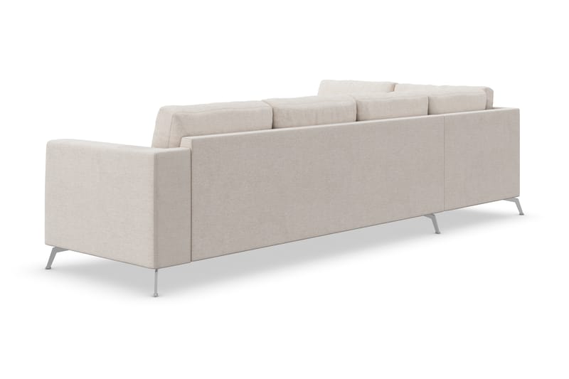Ocean Lyx 4-personers Venstrevendt L-formet Chaiselongsofa i Stof - Beige - Møbler - Sofaer - Sofa med chaiselong