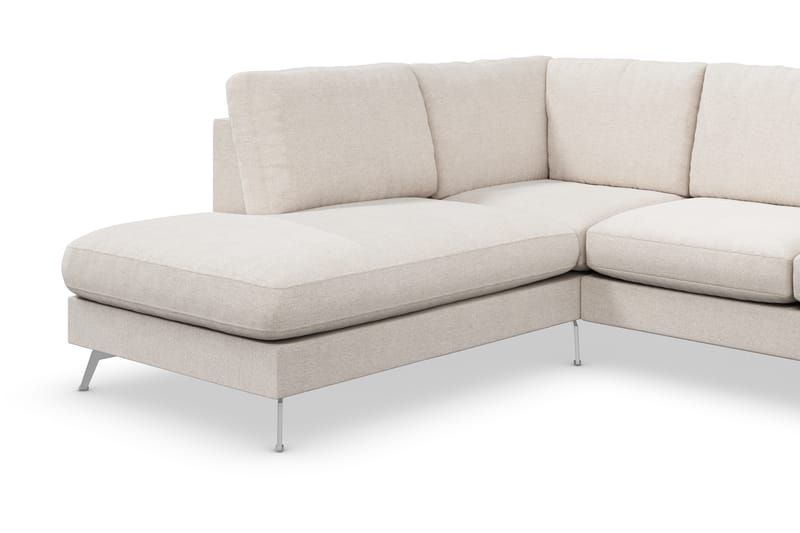 Ocean Lyx 4-personers Venstrevendt L-formet Chaiselongsofa i Stof - Beige - Møbler - Sofaer - Sofa med chaiselong