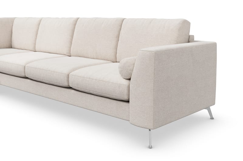 Ocean Lyx 4-personers Venstrevendt L-formet Chaiselongsofa i Stof - Beige - Møbler - Sofaer - Sofa med chaiselong