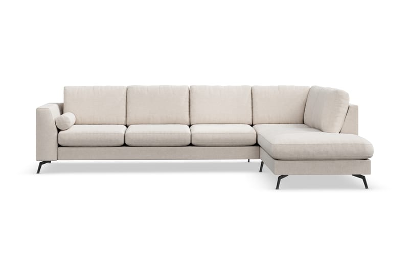 Ocean Lyx 4-personers Højrevendt L-formet Chaiselongsofa i Stof - Beige - Møbler - Sofaer - Sofa med chaiselong