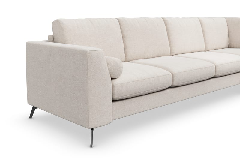 Ocean Lyx 4-personers Højrevendt L-formet Chaiselongsofa i Stof - Beige - Møbler - Sofaer - Sofa med chaiselong