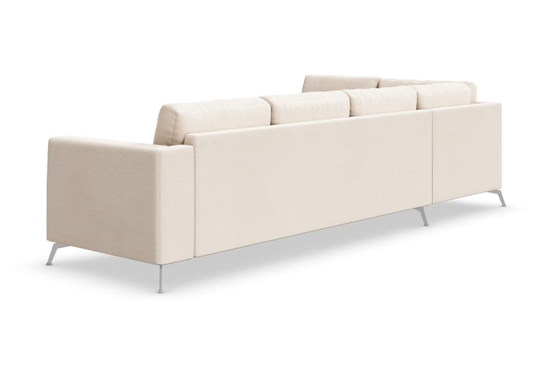 Ocean Lyx 4-personers Venstrevendt L-formet Chaiselongsofa i Stof - Beige - Møbler - Sofaer - Sofa med chaiselong