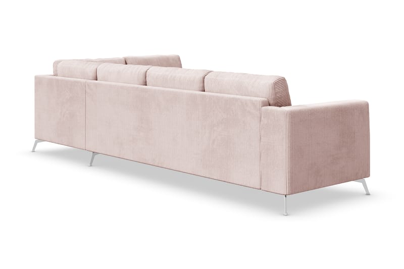 Ocean Lyx 4-personers Højrevendt L-formet Chaiselongsofa i Manchester - Rosa - Møbler - Sofaer - Sofa med chaiselong