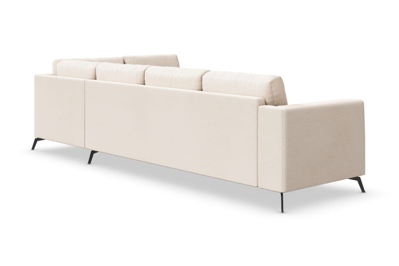 Ocean Lyx 4-personers Højrevendt L-formet Chaiselongsofa i Stof - Beige - Møbler - Sofaer - Sofa med chaiselong