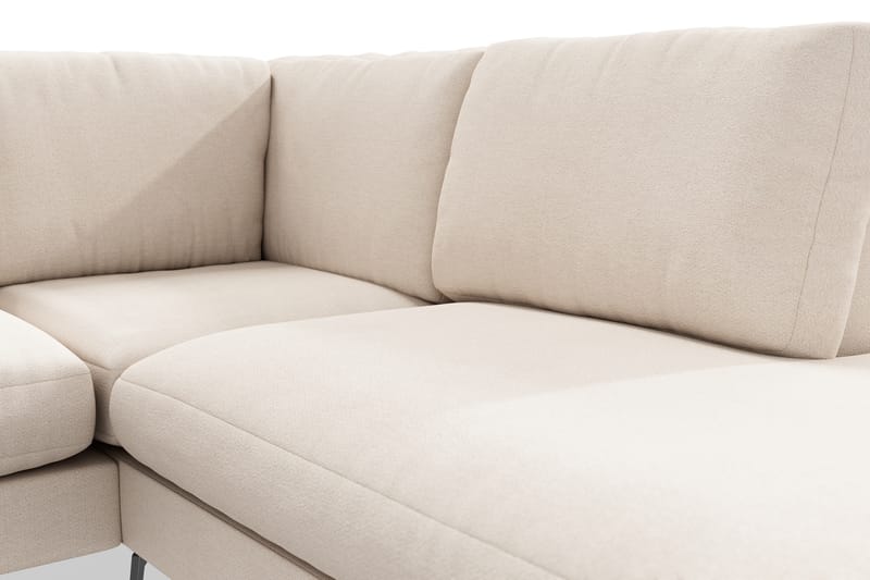 Ocean Lyx 4-personers Højrevendt L-formet Chaiselongsofa i Stof - Beige - Møbler - Sofaer - Sofa med chaiselong