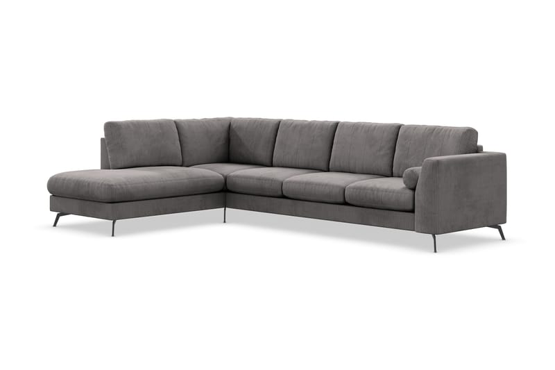 Ocean Lyx 4-personers Venstrevendt L-formet Chaiselongsofa i Manchester - Mørkegrå - Møbler - Sofaer - Sofa med chaiselong