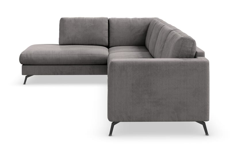 Ocean Lyx 4-personers Venstrevendt L-formet Chaiselongsofa i Manchester - Mørkegrå - Møbler - Sofaer - Sofa med chaiselong