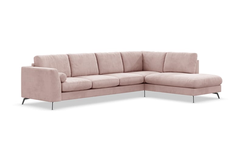 Ocean Lyx 4-personers Højrevendt L-formet Chaiselongsofa i Manchester - Rosa - Møbler - Sofaer - Sofa med chaiselong