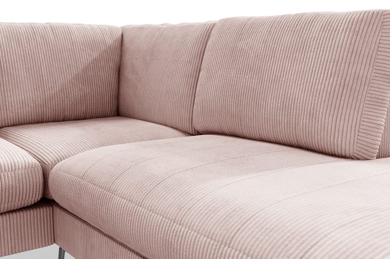 Ocean Lyx 4-personers Højrevendt L-formet Chaiselongsofa i Manchester - Rosa - Møbler - Sofaer - Sofa med chaiselong