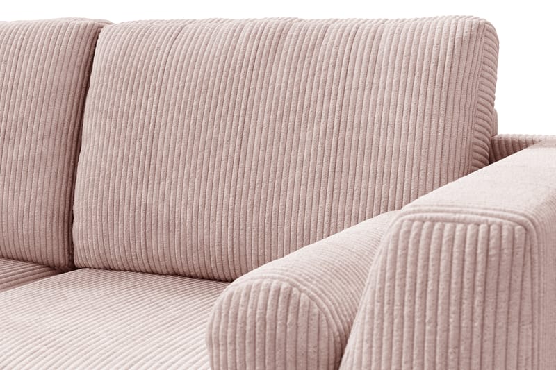 Ocean Lyx 4-pers Sofa med Chaiselong Venstre - Lyserød - Sofa med chaiselong