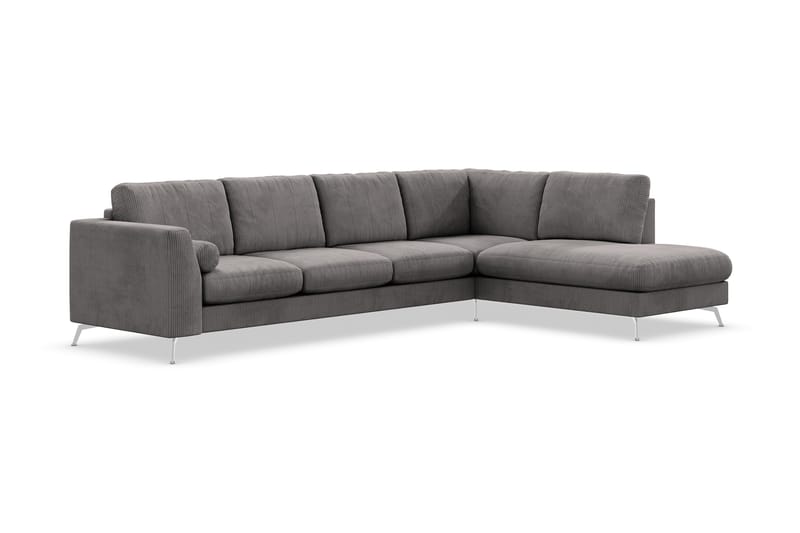 Ocean Lyx 4-personers Højrevendt L-formet Chaiselongsofa i Manchester - Mørkegrå - Møbler - Sofaer - Sofa med chaiselong