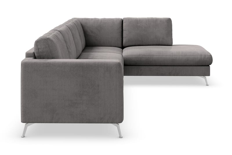 Ocean Lyx 4-personers Højrevendt L-formet Chaiselongsofa i Manchester - Mørkegrå - Møbler - Sofaer - Sofa med chaiselong