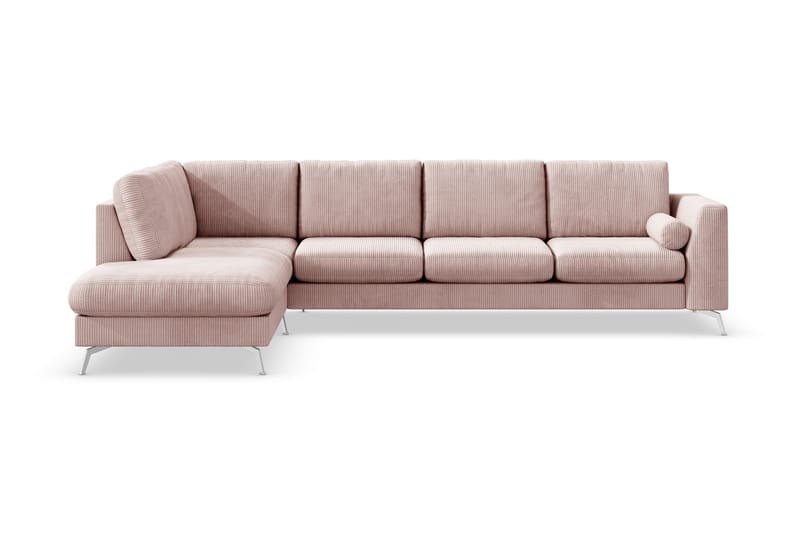 Ocean Lyx 4-personers Venstrevendt L-formet Chaiselongsofa i Manchester - Rosa - Møbler - Sofaer - Sofa med chaiselong
