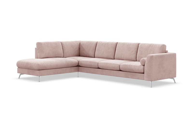 Ocean Lyx 4-personers Venstrevendt L-formet Chaiselongsofa i Manchester - Rosa - Møbler - Sofaer - Sofa med chaiselong