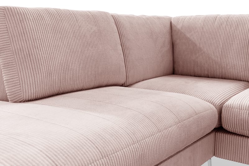 Ocean Lyx 4-personers Venstrevendt L-formet Chaiselongsofa i Manchester - Rosa - Møbler - Sofaer - Sofa med chaiselong