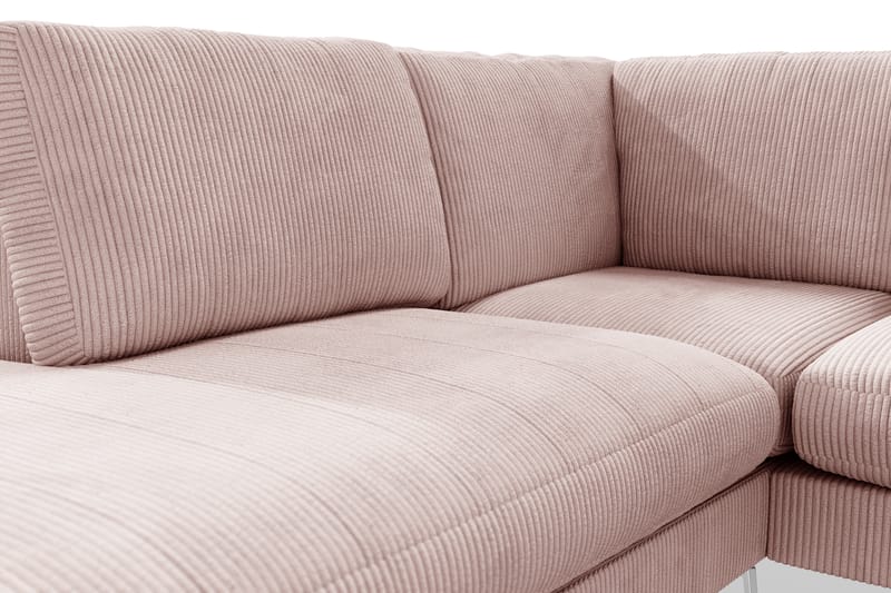 Ocean Lyx 4-pers Sofa med Chaiselong Venstre - Lyserød - Sofa med chaiselong