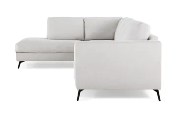 Ocean Lyx 4-personers Venstrevendt L-formet Chaiselongsofa i Stof - Lysegrå - Møbler - Sofaer - Sofa med chaiselong